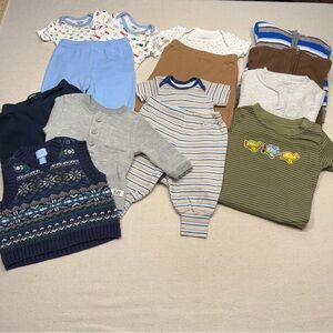 Baby Boy Bundle - Set of 14 pieces - 0 to 3 months